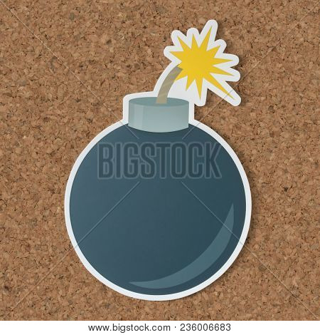 Explosive bomb with burning wick icon