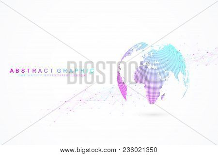 Global Network Connection. Network And Big Data Exchange Over Planet Earth In Space. Global Business