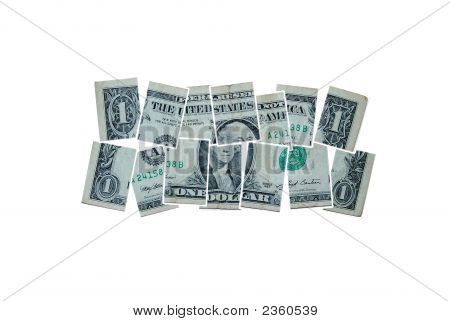 Un dollaro americano su sfondo bianco