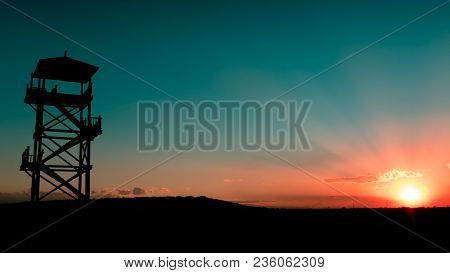 Sunset Sky Nature Watchtower Sunrise Night Landscape