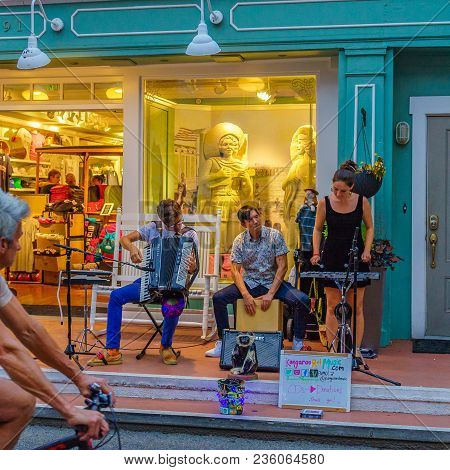 Provincetown, Massachusetts Us - August 17, 2017 People Walking In The 39th Annual Provincetown Carn