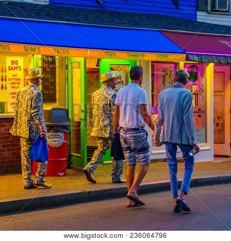 Provincetown Massachusetts Us - August 13 2017 At The End Of Cape Cod Provincetown Has A Large Gay P