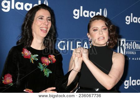 LOS ANGELES - APR 12:  Aline Brosh McKenna, Rachel Bloom at GLAAD Media Awards Los Angeles at Beverly Hilton Hotel on April 12, 2018 in Beverly Hills, CA