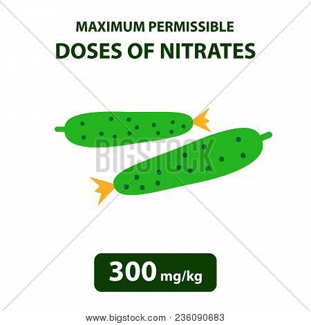 The Maximum Allowable Dose Of Nitrates In Cucumbers. Nitrates In Vegetables And Fruits. Infographics