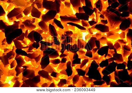 Bright Orange Light From The Hot Coal Anthracite Fines.