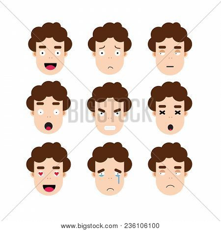 Flat Face Boy With Different Emotions And Style