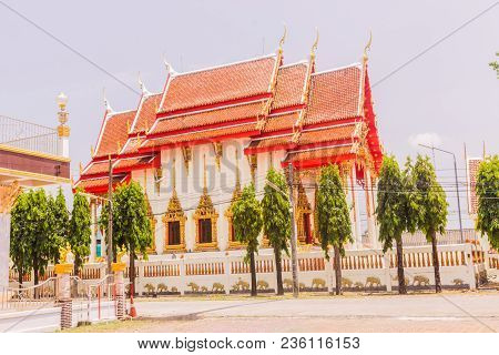 The Beautiful Thai Buddist Church At Phuket, Thailand