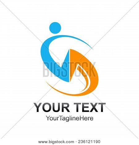 Letter S Logo Design Template Colored Blue Orange Human Swoosh Design For Business And Company Ident
