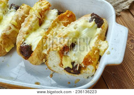 Oven Baked Chili Cheese Dogs , Close Up