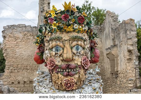 Les Baux, France - June 26, 2017: The Artwork, Titled Spring Is Four Seasons Three-dimensional Inter