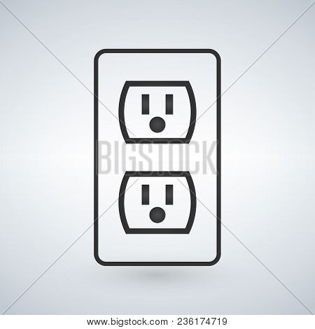 Illustration Of A 110v Power Outlet Isolated On A Modern Background