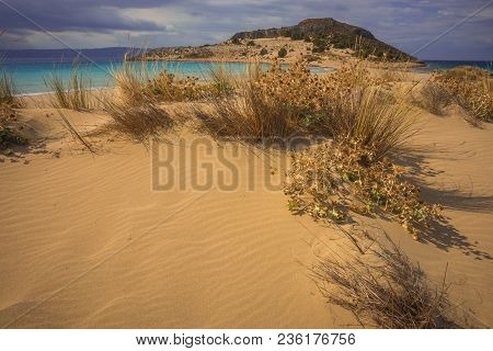 Scenic Simos Beach On Elafonisos Island In Greece