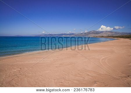 Scenic Simos Beach On Elafonisos Island In Greece
