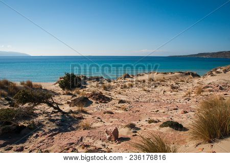 Scenic Simos Beach On Elafonisos Island In Greece