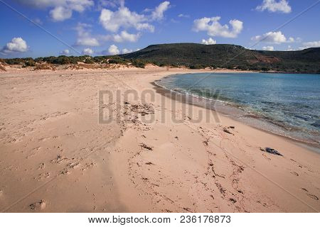 Scenic Simos Beach On Elafonisos Island In Greece