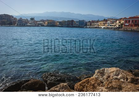 Picturesque Seascape In  Port Of Xania, Greece