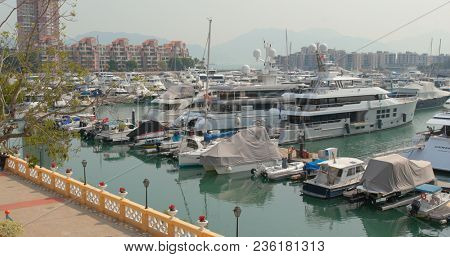 Tuen Mun, Hong Kong, 22 March 2018:- Golding coast typhoon shelter in Hong Kong 