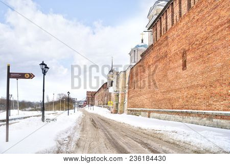 The Fortress Wall And The Church Of Our Lady Of The Hodegetria In The Historical Part Of The City