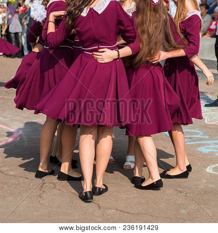 Elegant Graduates Are Dancing Waltz