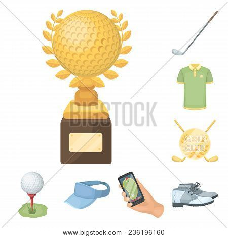 Golf And Attributes Cartoon Icons In Set Collection For Design.golf Club And Equipment Vector Symbol