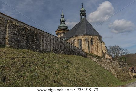 Church In Horni Slavkov Town In Spring Sunny Day