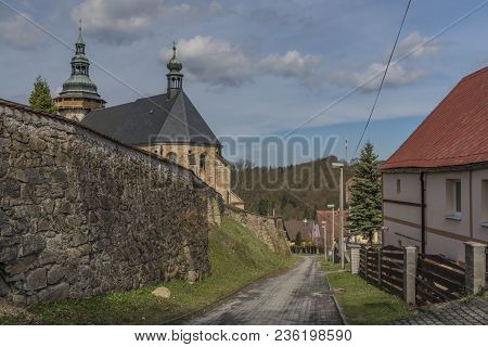 Church In Horni Slavkov Town In Spring Sunny Day
