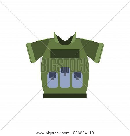Jacket Flak Icon Vector Vest Bulletproof Illustration. Police Uniform Equipment Protection Symbol Te