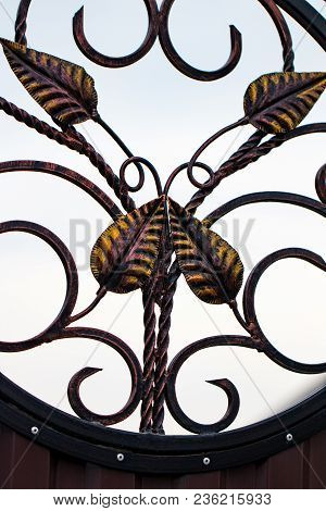 Decorative Parts Of Metal Gates, Elements Of Hand Forging.