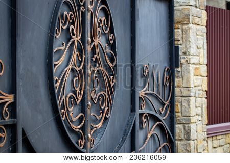 Decorative Parts Of Metal Gates, Elements Of Hand Forging.