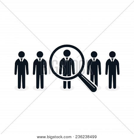 Search For Employee And Job, Business, Human Resource. Looking For Talent. Search Ceativity Man Vect