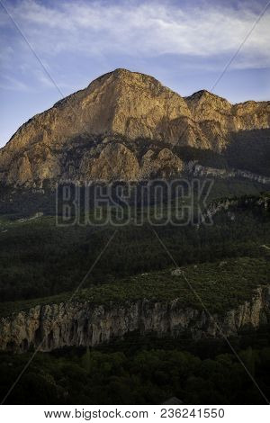 Evening View Of Mountain Peak Geyikbayiri Antalya