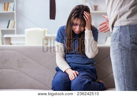 Desparate wife with aggressive husband in domestic violence conc