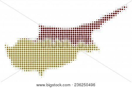 Cyprus Map Halftone Vector Icon. Illustration Style Is Dotted Iconic Cyprus Map Icon Symbol On A Whi