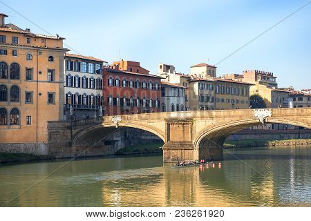 Renaissance Bridge - Ponte Santa Trinita By Florentine Architect Bartolomeo Ammannati Over The Arno 