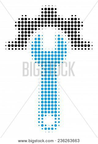 Service Tools Halftone Vector Icon. Illustration Style Is Dotted Iconic Service Tools Icon Symbol On