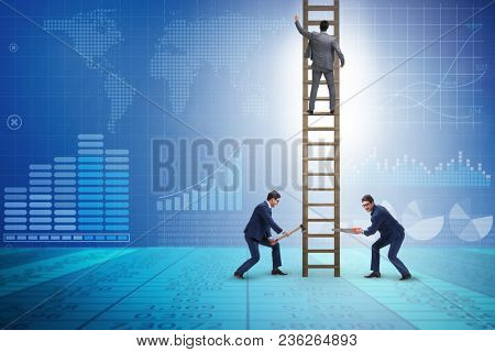 Business unethical competition concept with businessmen