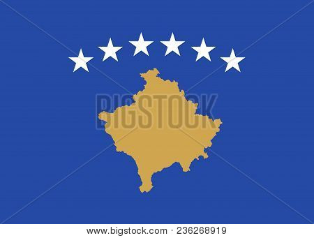 Flag Of Kosovo Official Colors And Proportions, Vector Image