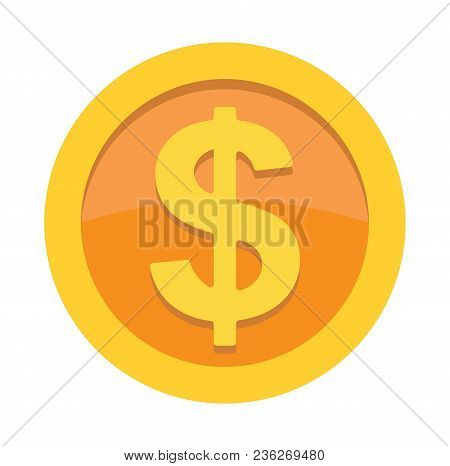 Dollar golden symbol concept vector illustration of Green bucks huge growth on markets. EPS 10