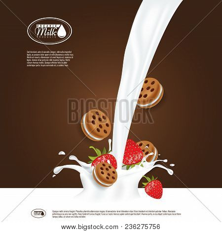 Realistic Milk Splash Vector Photo Free Trial Bigstock