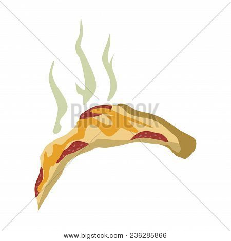 Outdated Smelly Pizza, Recycling Garbage Concept, Utilize Waste Vector Illustration Isolated On A Wh