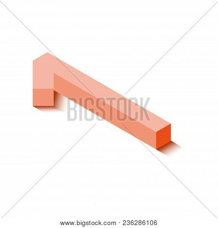 Isometric One Red Icon, 3d Character With Shadow, Vector Eps10