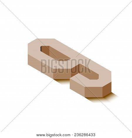 Isometric Nine Brown Icon, 3d Character With Shadow, Vector Eps10