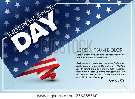 minimalistic vector independence day poster flyer template folded american flag