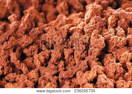 Instant Coffee In Granules. Instant Coffee Background Macro.