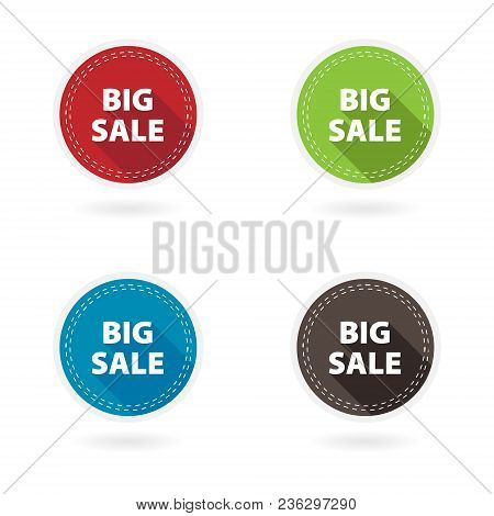 Set Of 4 Flat Circle Buttons. Big Sale.