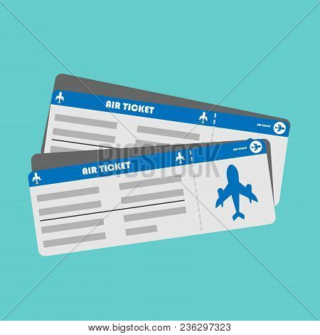 Airline Boarding Pass Tickets On A White Background