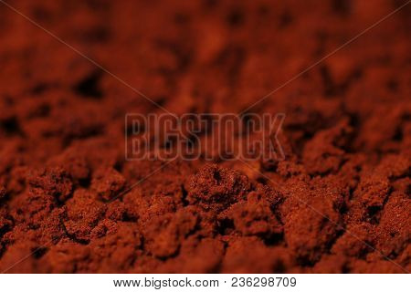 Instant Coffee In Granules. Instant Coffee Background Macro.