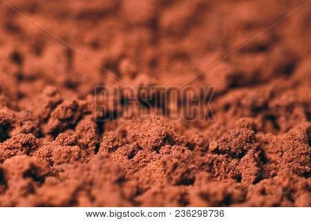 Instant Coffee In Granules. Instant Coffee Background Macro.