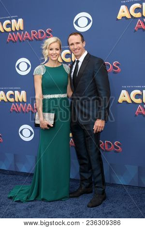 LAS VEGAS - APR 15:  Drew Brees at the Academy of Country Music Awards 2018 at MGM Grand Garden Arena on April 15, 2018 in Las Vegas, NV