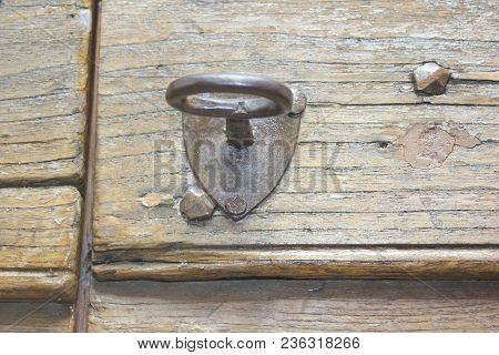 Wood Background With Old Ock And Key